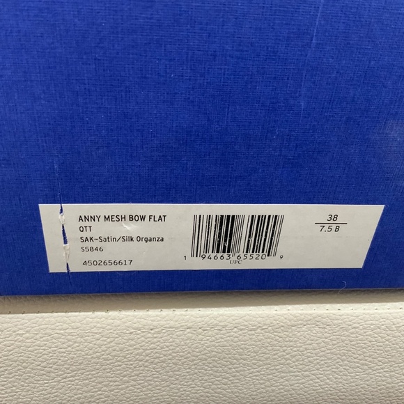 Stuart Weitzman ANNY MESH White Silk Satin Bow Flats Pointed Toe Bridal Shoe 7.5 - Picture 12 of 13